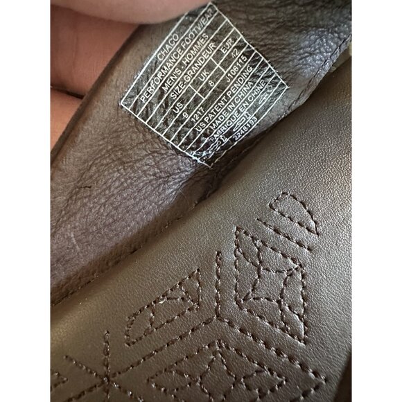 Chaco Jackson Leather Sandals Thongs Flip Flops Brown Mens Sz 9 Slip On Summer - Picture 4 of 8